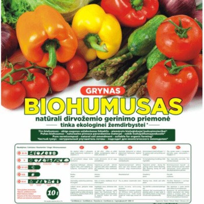 Biohumusas grynas 10 litrų